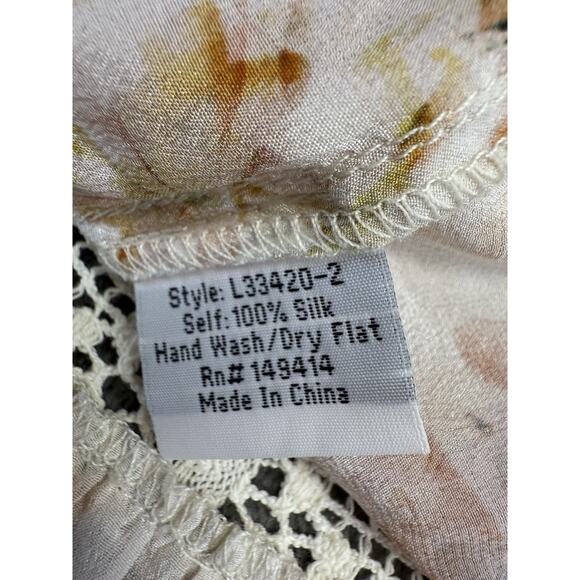 Johnny Was Silk Floral Maxi Dress Boho Kimono Sleeve Flowy Size XL - Picture 14 of 14